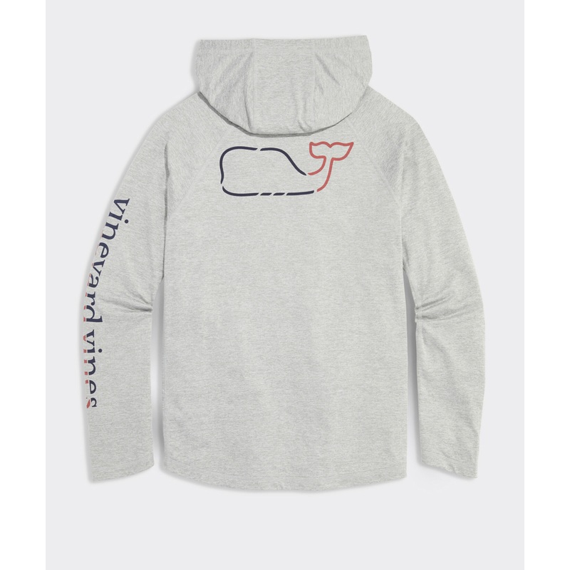 Performance On-The-Go Whale Outline Long-Sleeve Harbor Hoodie Tee