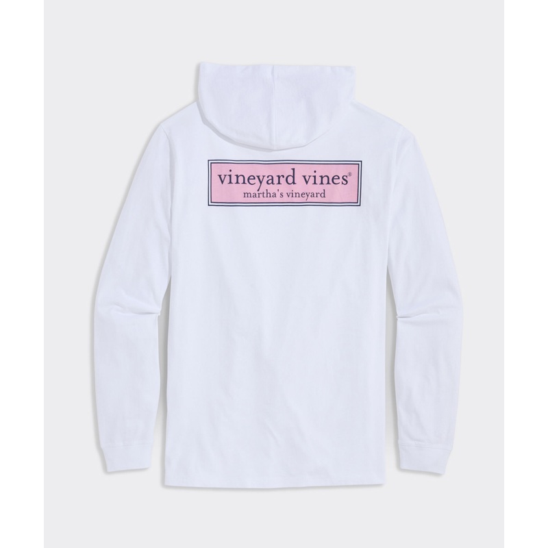 Classic Logo Box Cotton Long-Sleeve Hoodie Tee