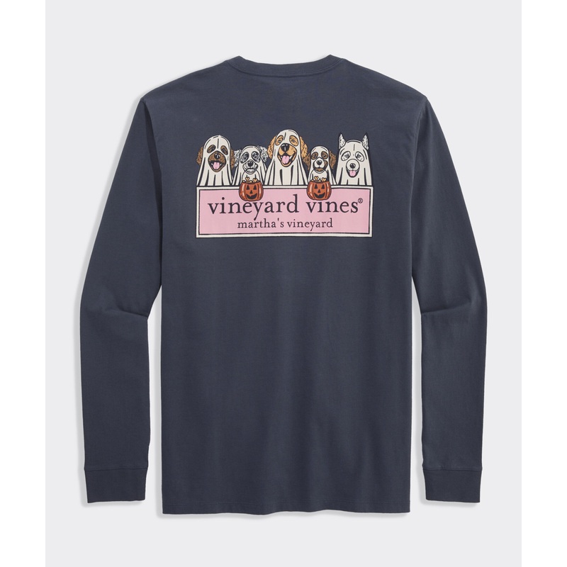 Ghost Pups Logo Box Long-Sleeve Pocket Tee