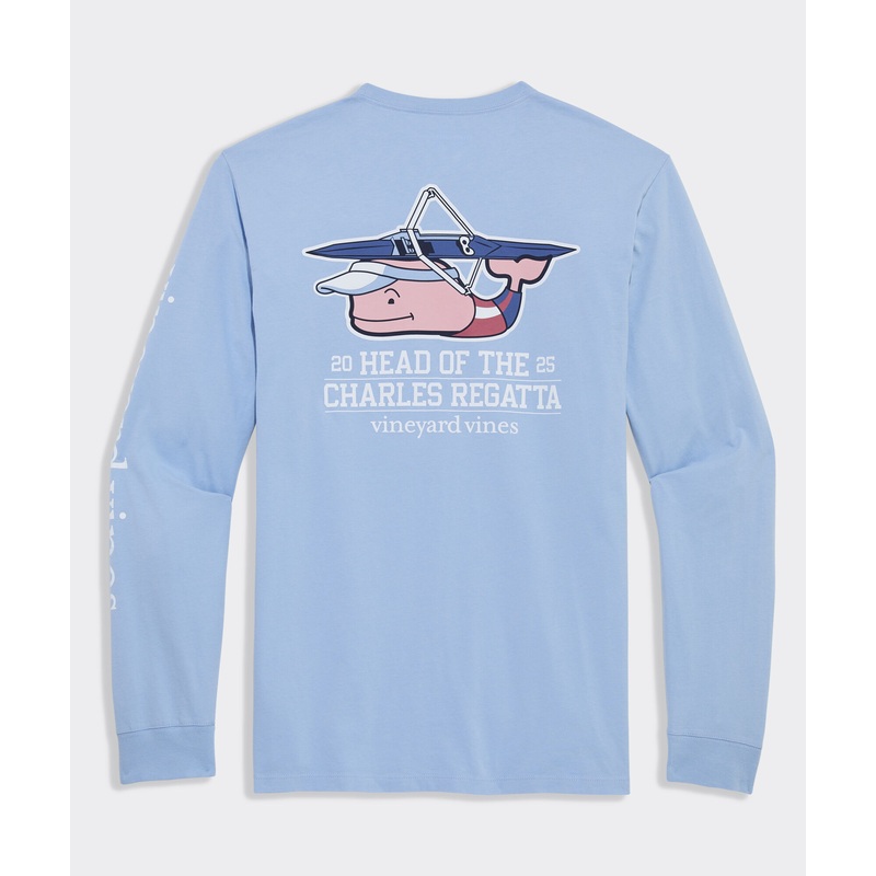 Head Of The Charles Rower Whale Long-Sleeve Pocket Tee