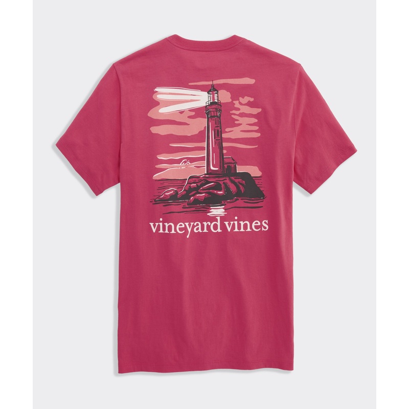 Lighthouse At Dusk Short-Sleeve Pocket Tee