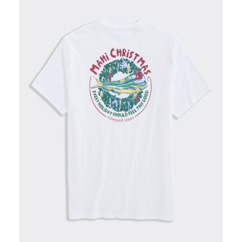 Painted Mahi Christmas Short-Sleeve Pocket Tee
