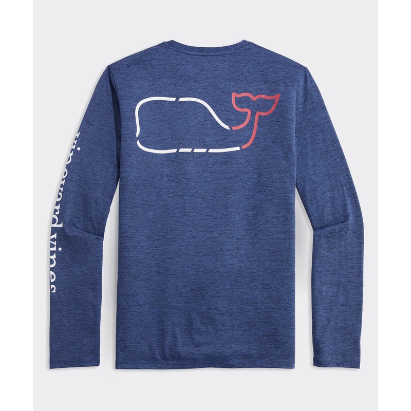 Performance On-The-Go Whale Outline Long-Sleeve Harbor Tee