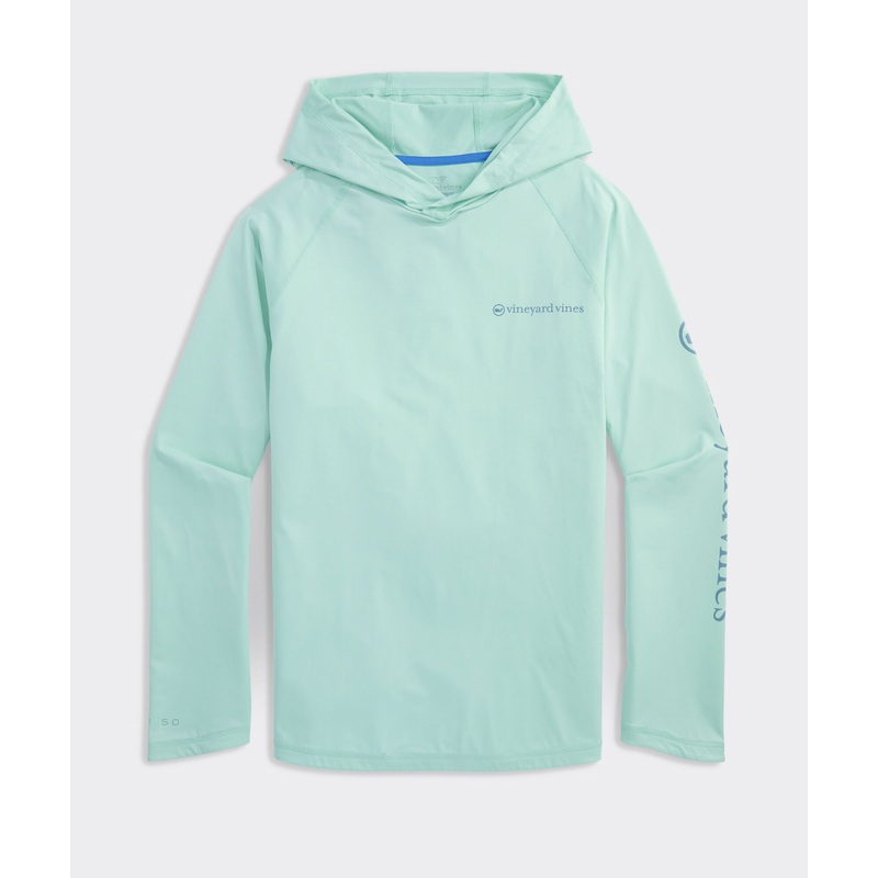 Performance Whale Dot Long-Sleeve Harbor Hoodie Tee