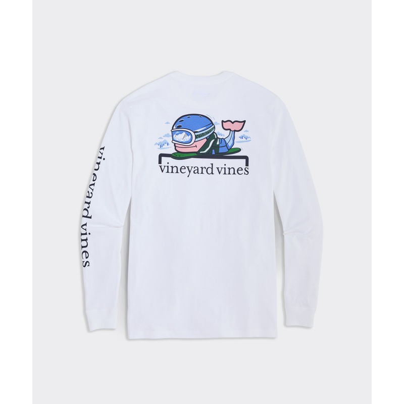 Snowboard Whale Long-Sleeve Pocket Tee