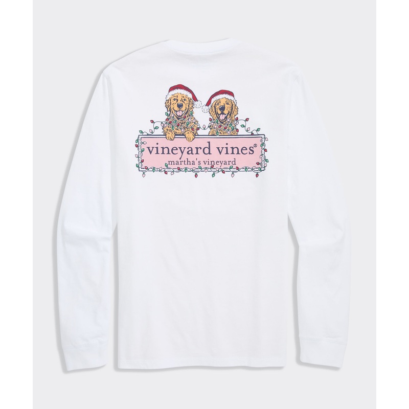 String Lights Pups Logo Box Long-Sleeve Pocket Tee