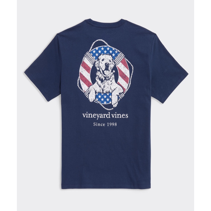 USA Dog Life Ring Short-Sleeve Pocket Tee