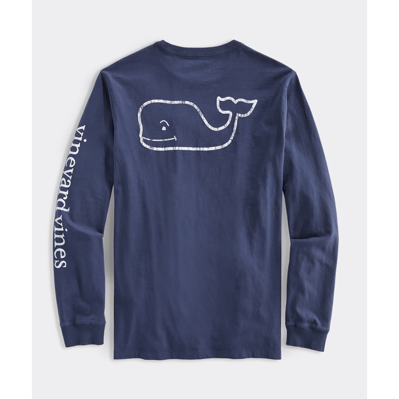 Vintage Whale Long-Sleeve Pocket Tee