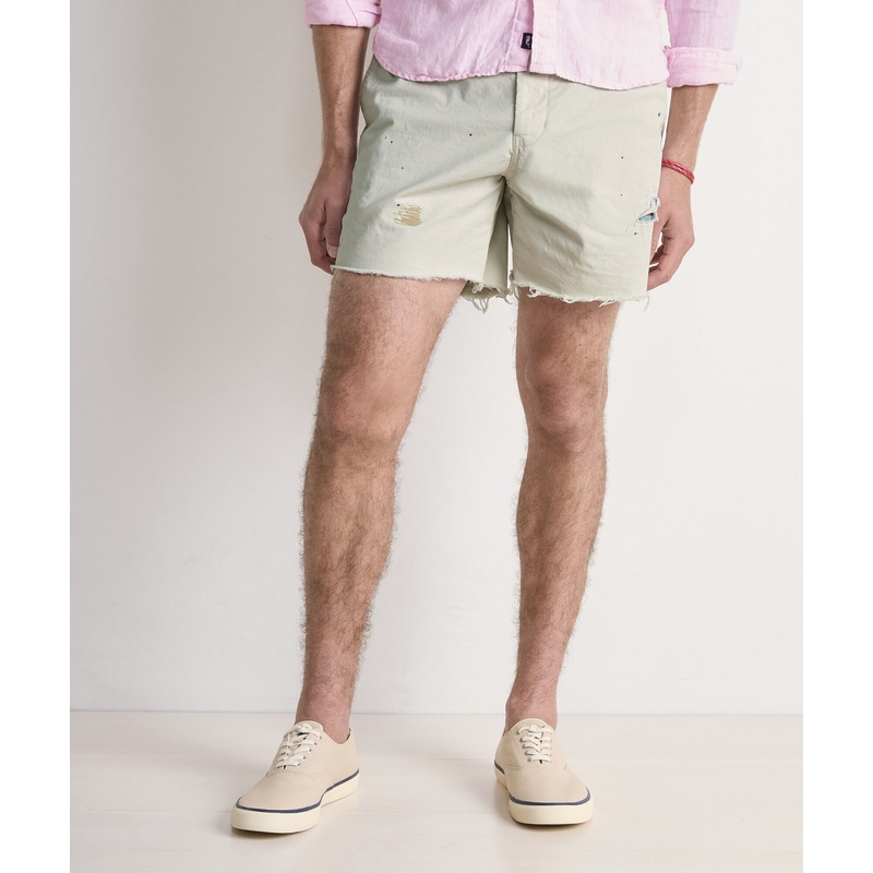 6 Inch Lived-In Mended Cutoff Shorts