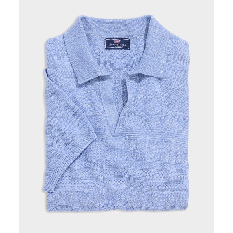 Linen Blend Sweater Polo