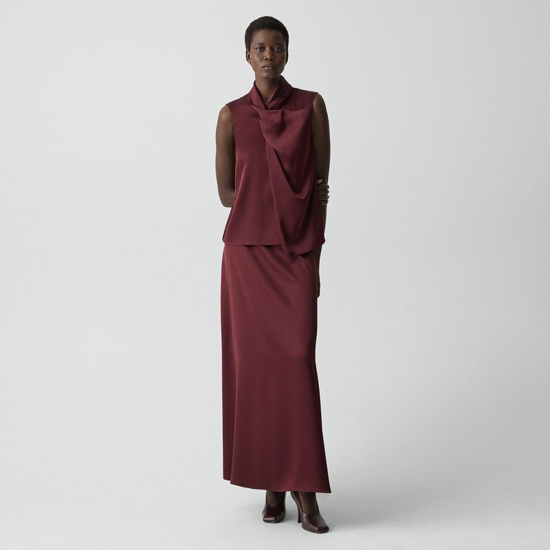 A-Line Maxi Skirt in Satin
