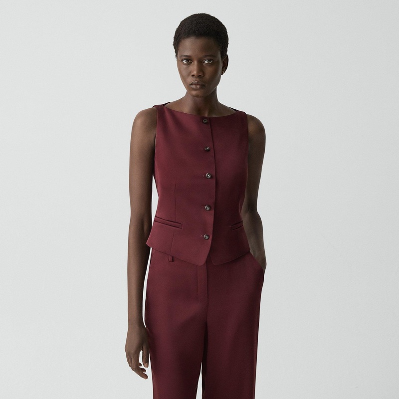 Boatneck Vest in Satin