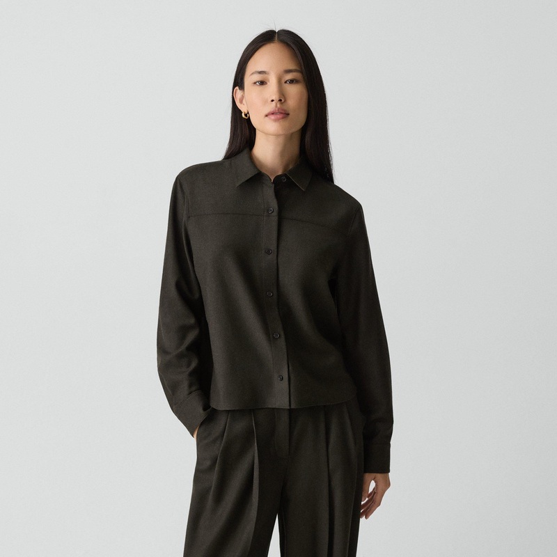 Boxy Shirt in Sleek Flannel