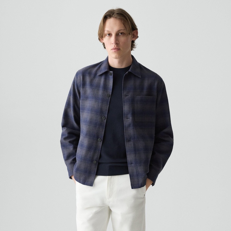 Button-Up Shirt in Textured Check