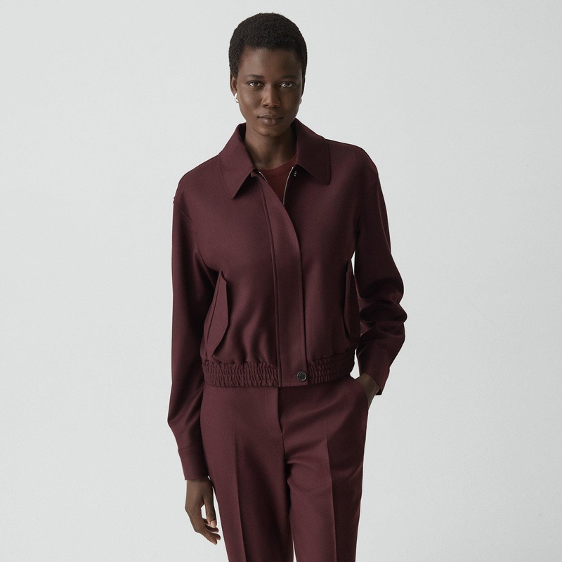 Cropped Track Jacket in Sleek Flannel