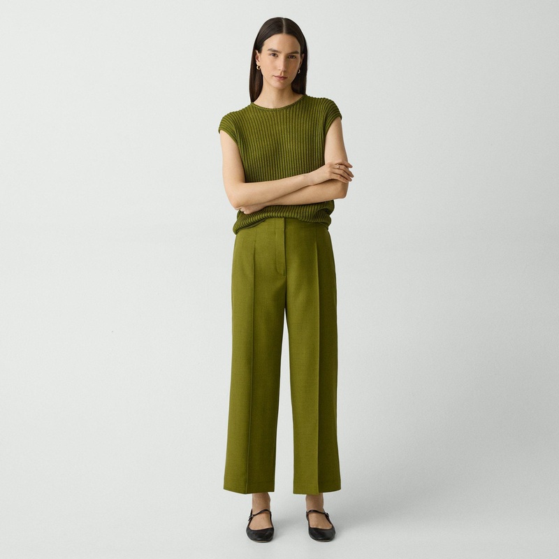 Deep Pleat Pant in City Twill
