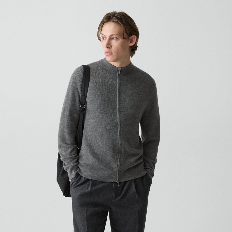 Full-Zip Cardigan in Cashmere