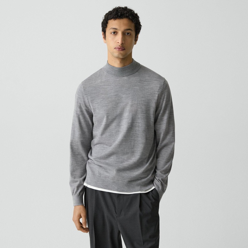 Mock Neck Sweater in Regal Wool