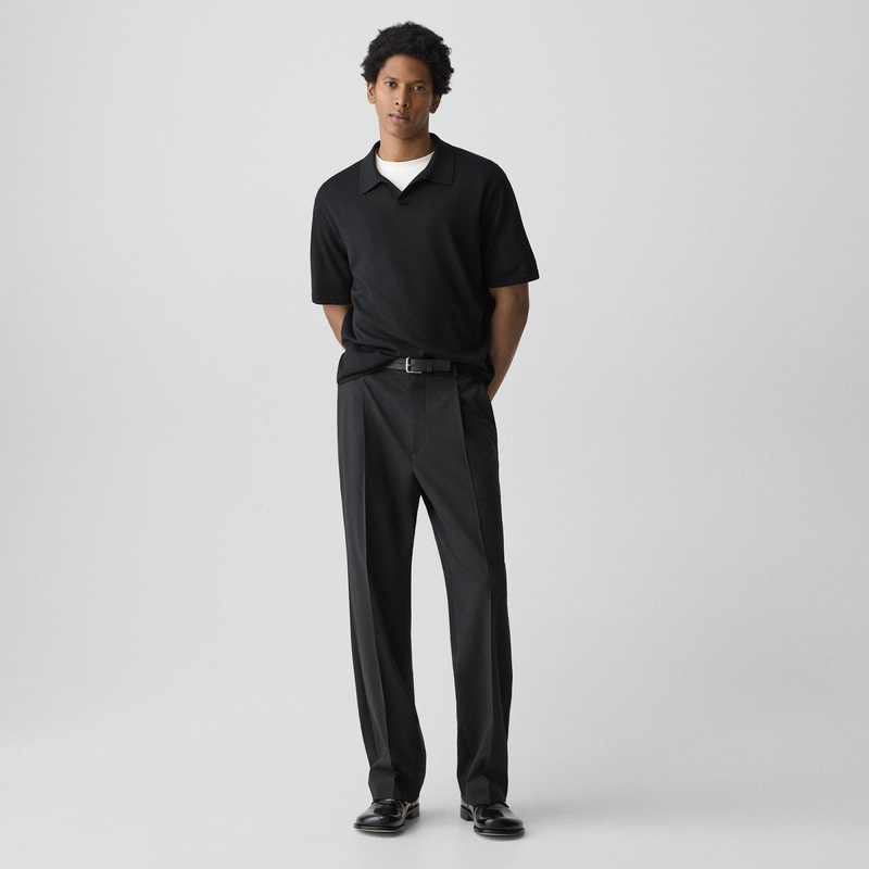 Relaxed Pleat Pant in Stretch Wool