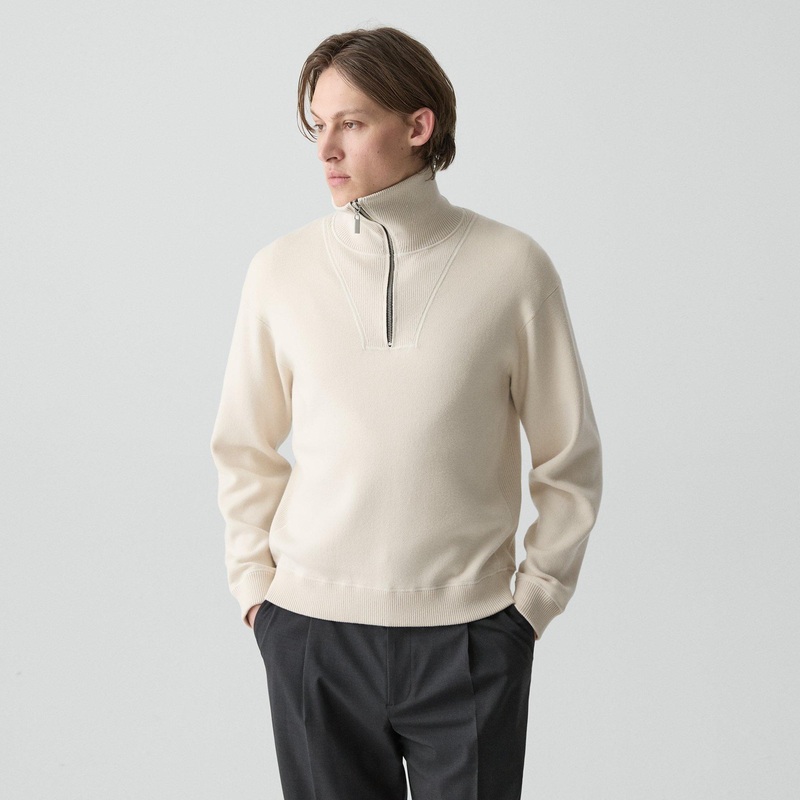 Relaxed Quarter-Zip Sweatshirt in Wool Bilen