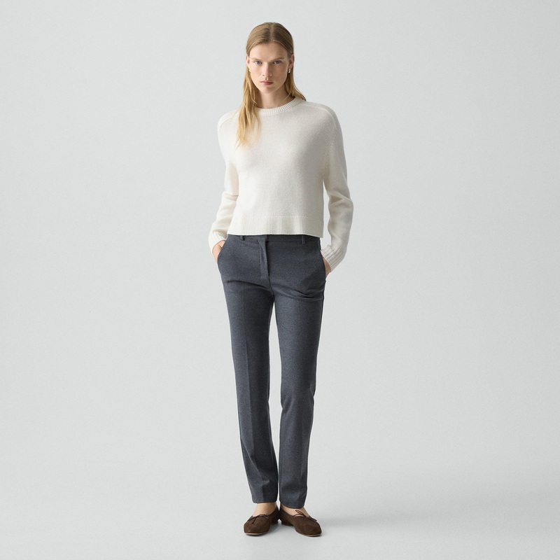Slim Leg Pant in Wool-Blend Knit