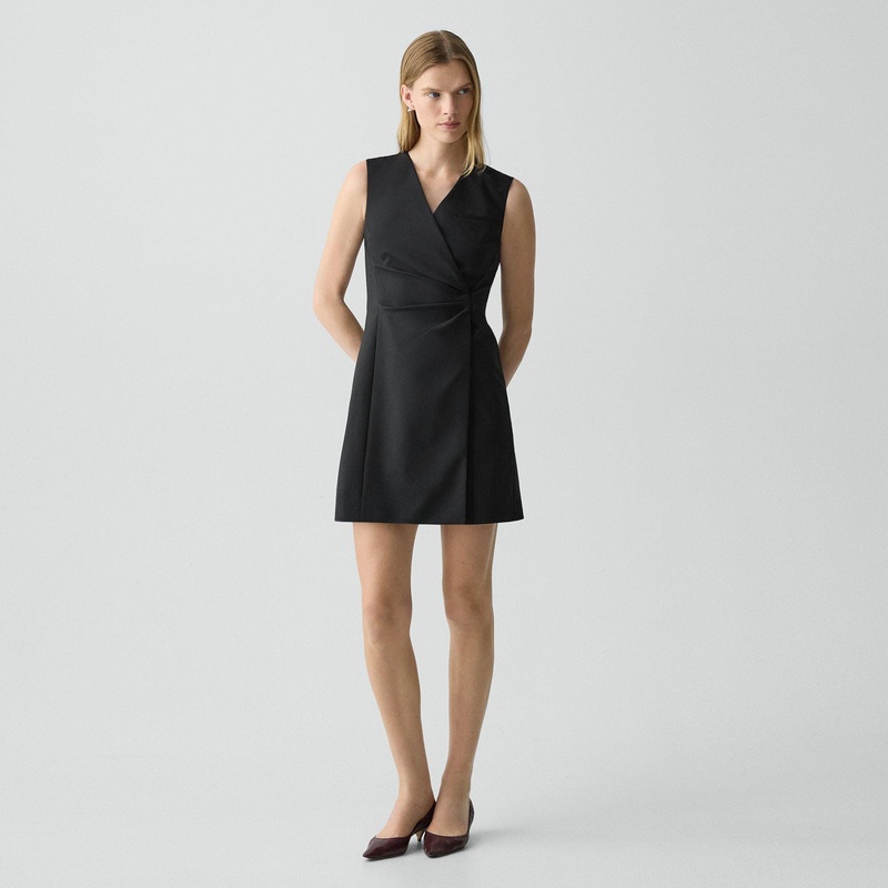 Wrap Blazer Dress in Stretch Wool