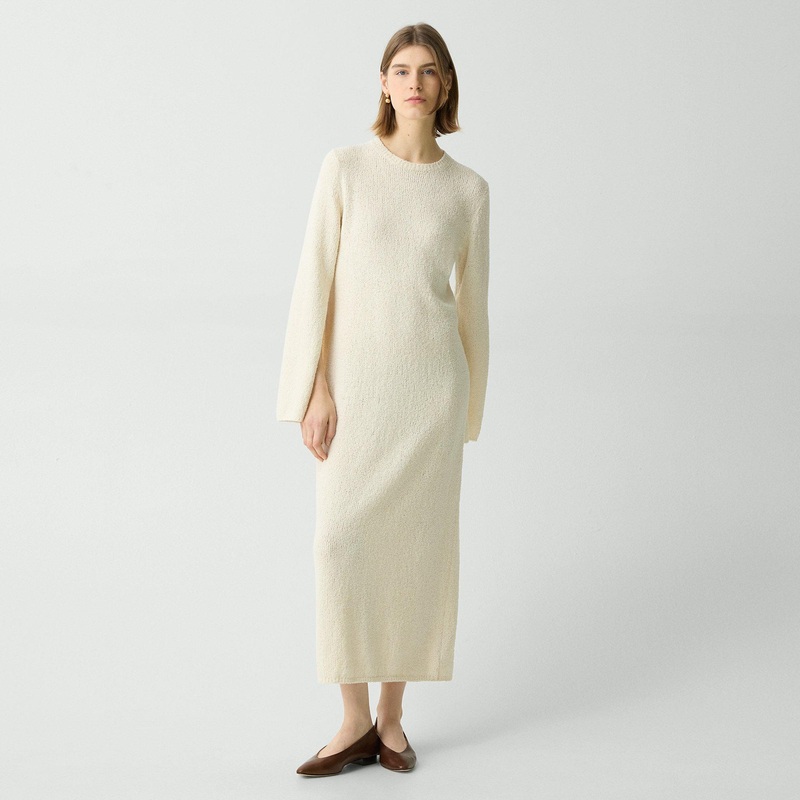 Boucl Midi Dress in Cotton-Blend