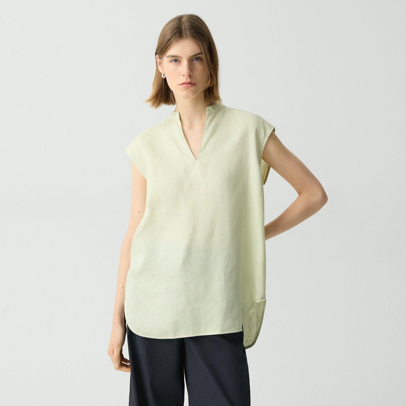 Boxy Tunic Top in Relaxed Linen