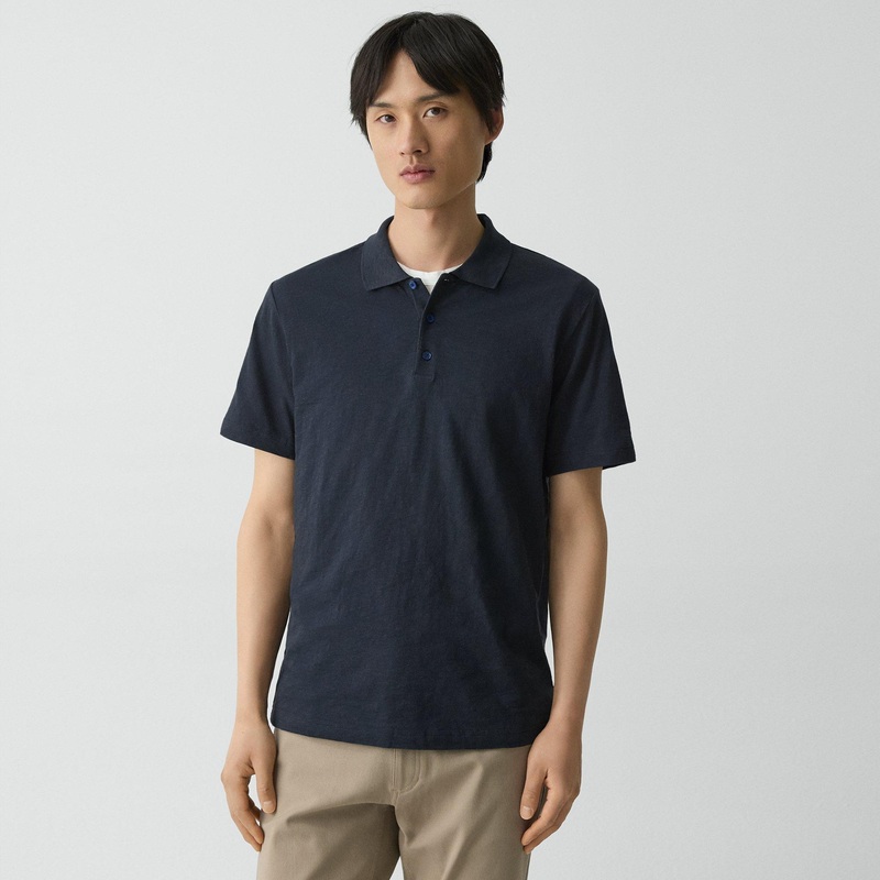 Bron Polo Shirt in Cosmos Slub Cotton