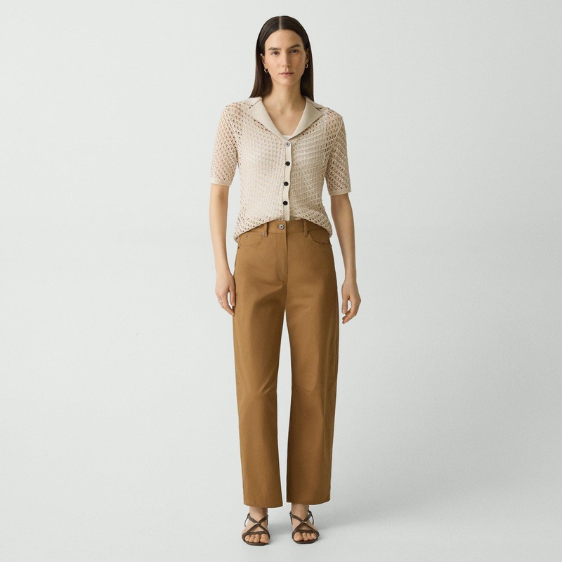Cropped Barrel Pant in Cotton Twill