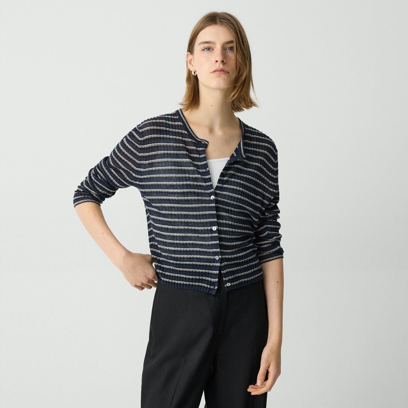 Cropped Cardigan in Linen-Blend