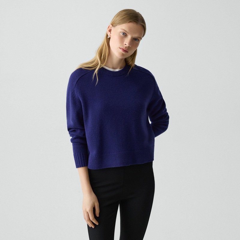 Cropped Crewneck Sweater in Cashmere