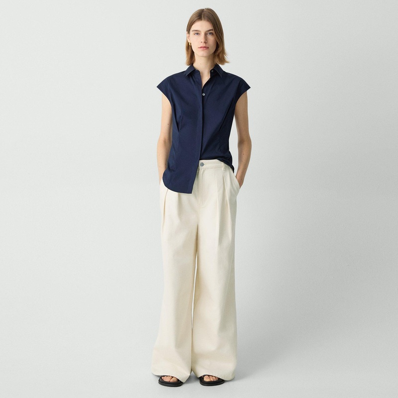 Double Pleat Pant in Denim