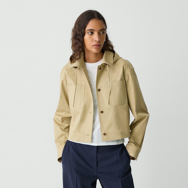 Hooded Jacket in Cotton Chino