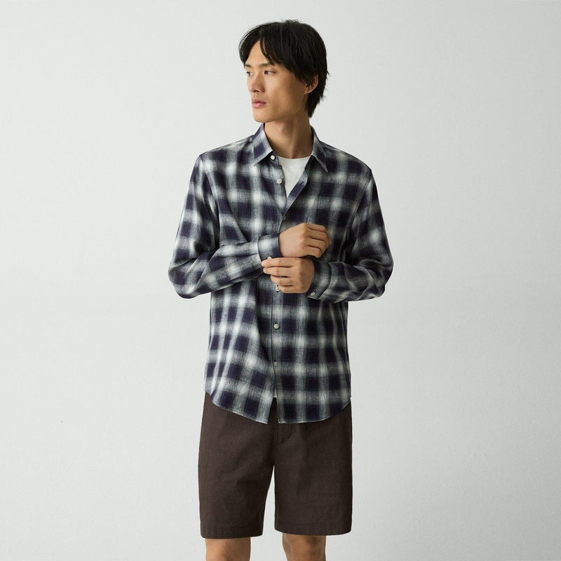Irving Shirt in Ombr Check Linen