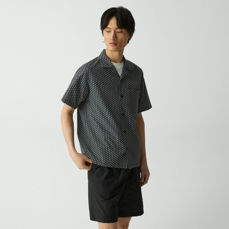 Noll Camp Shirt in Geometric Cotton