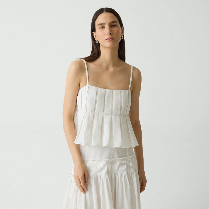 Pleated Camisole in Cotton-Blend