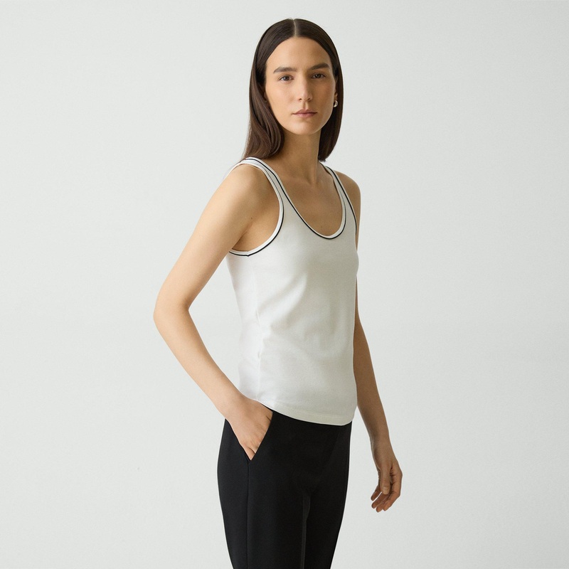 Scoop Neck Tank Top in Compact Stretch Knit