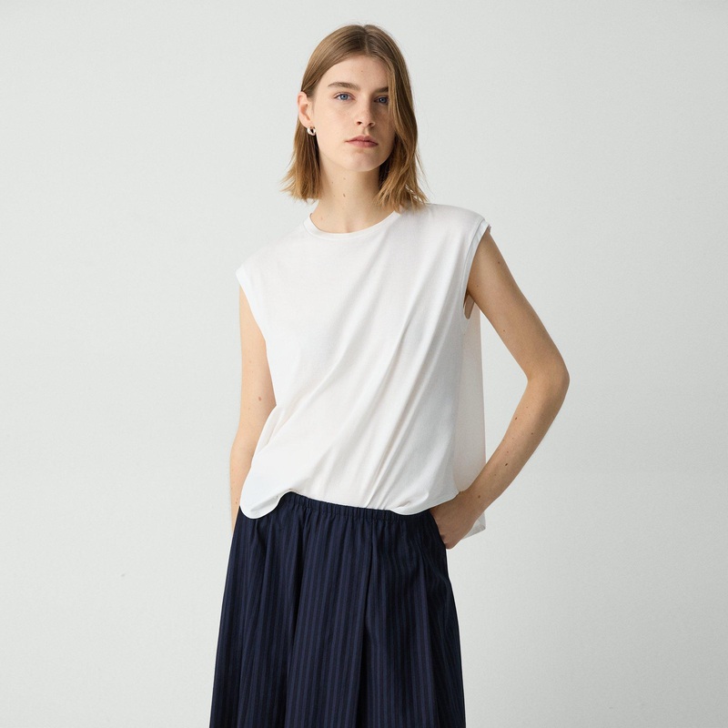 Shirttail Tank Top in Cotton