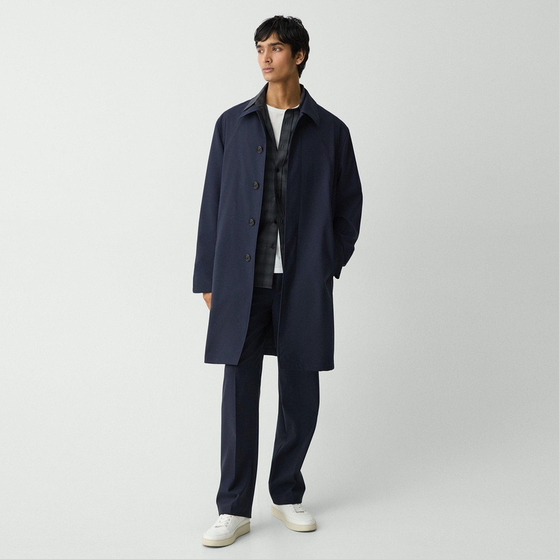 Single-Breasted Overcoat in Stretch Wool