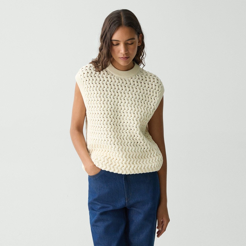 Sweater Vest in Rounded Cotton