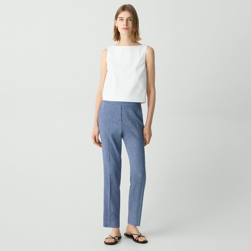 Treeca Pull-On Pant in Fluid Linen