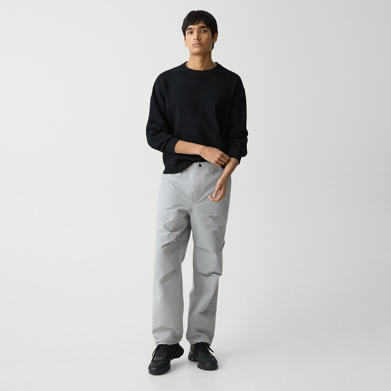 Wide-Leg Drawstring Pant in Cotton-Blend