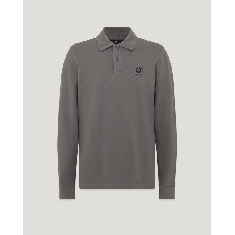 belstaff long sleeved polo Cotton Pique