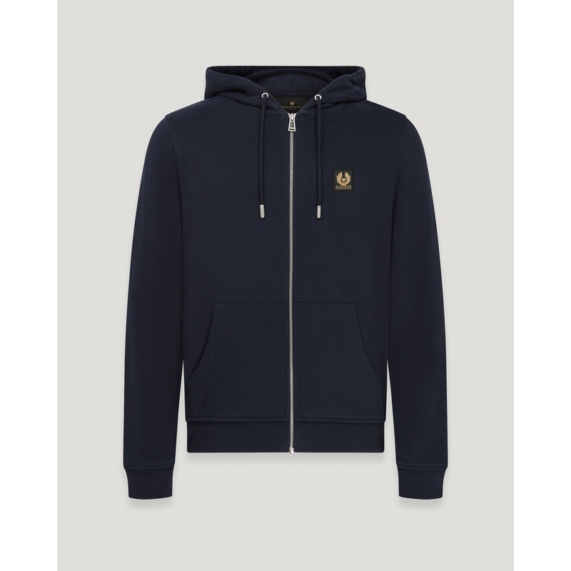 belstaff full zip hoodie Cotton Fleece