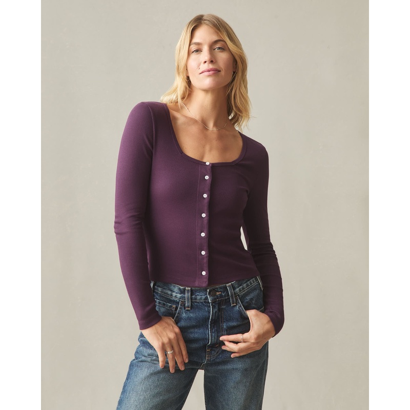 Women’s Luxe Rib Square Neck Cardigan