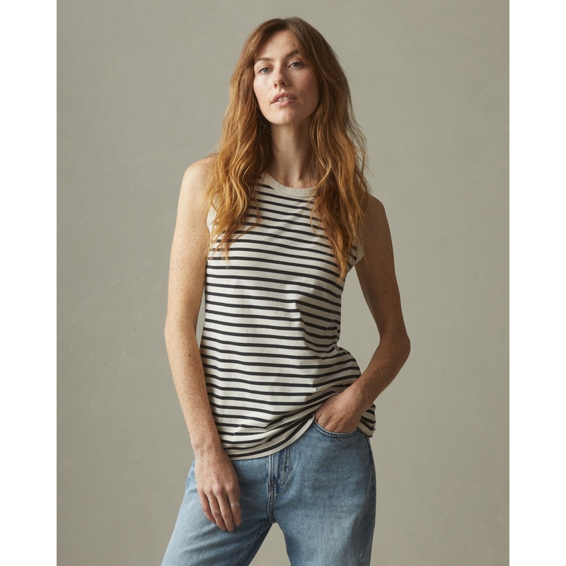 Women’s Striped Classic Cotton Muscle Tank
