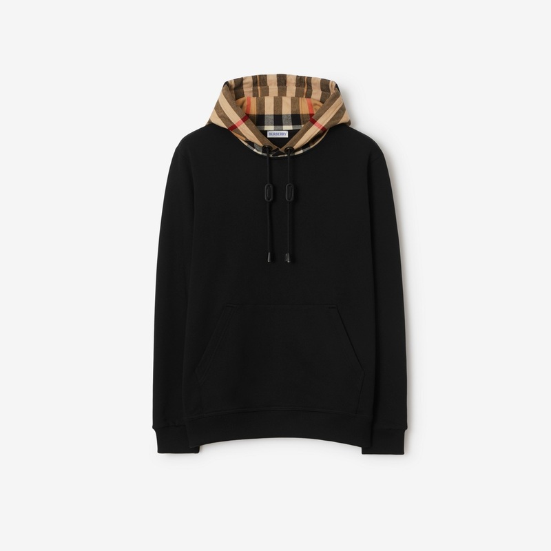 Check Hood Cotton Hoodie