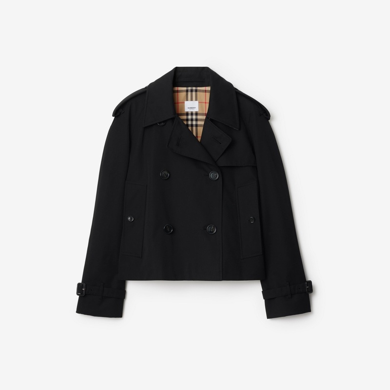 Cropped Gabardine Trench Jacket