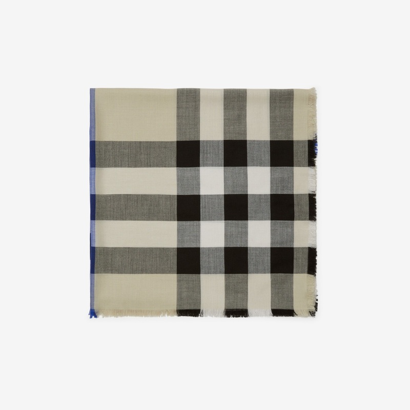 Check Cashmere Silk Scarf